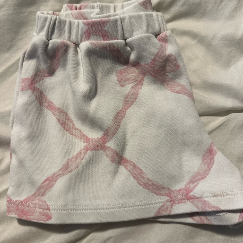 The Beaufort Bonnet Company Pink and White Bow Shorts - Picture 3 of 5